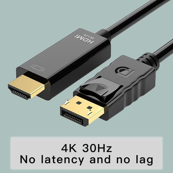 4K 60Hz Displayport–HDMI-kaapeli 1,8 m, EI HDMI–Displayport-sovitin, Display Port–HDMI-kaapeli, DP–HDMI-sovitinkaapeli