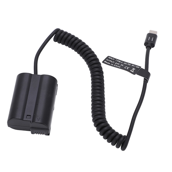 Type C Fuldt Dekodet Dummy Batteri Power Bank med EN EL15 Fjederkabel til D810 D850 Z5 Z6 Z6II Z7 Z7II Kamera