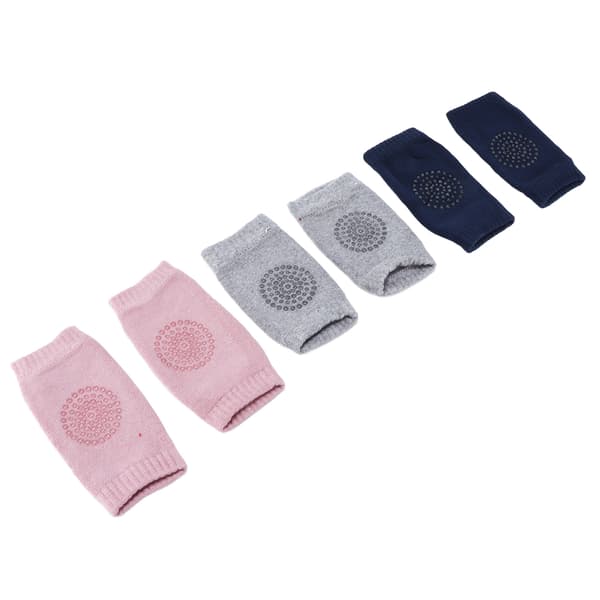 3 Par Baby Knäskydd Kammad Bomull Unisex Spädbarn Krypande Halkfria Knäskydd