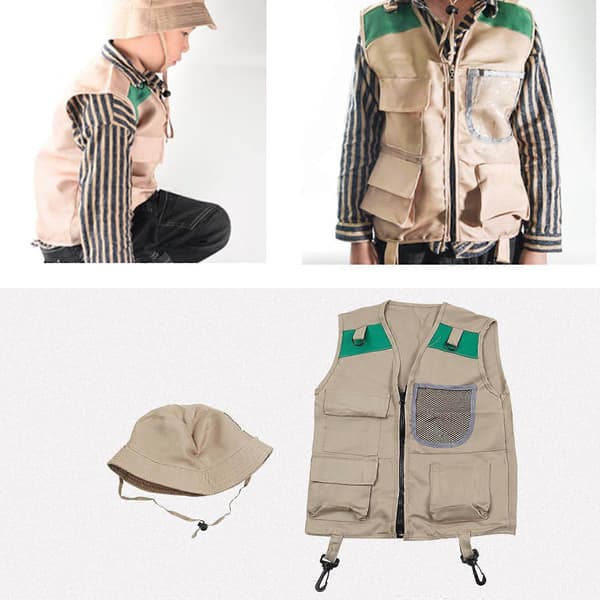 Bakgårdssafariutforskare Barnrollspelsset Utomhusäventyr Campingutrustning Kostymtillbehörssatser Barnutforskarsats Mesh bag adventure s