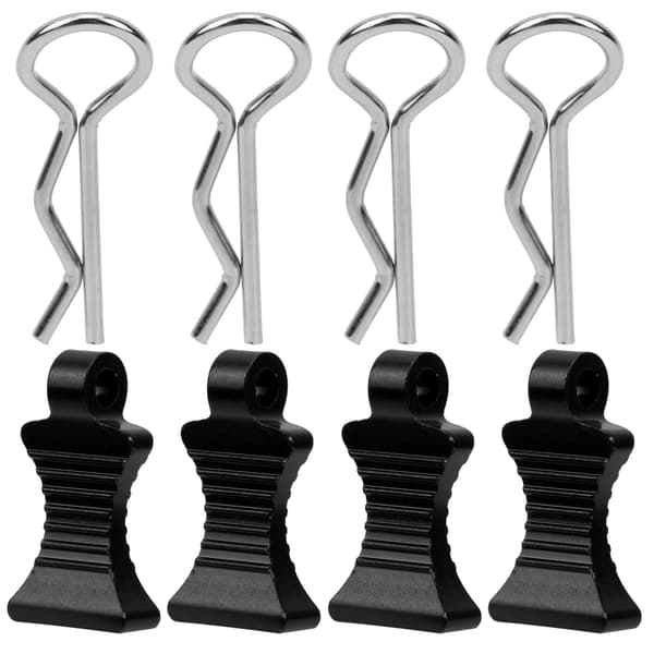 4st Aluminiumlegering R-typ Karossclips med Fästfäste för 1/10 RC-bil (Svart)