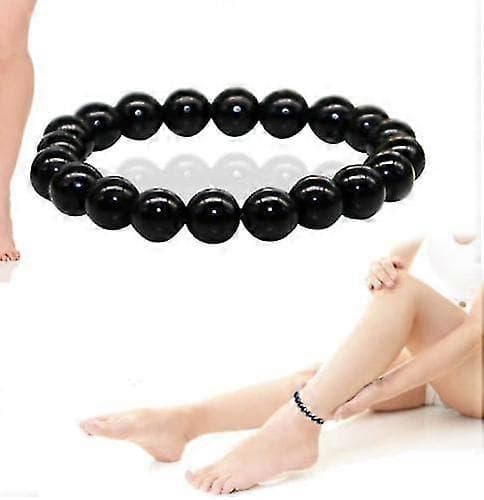 turvotusta ehkäisevä musta obsidiaani laihdutusnilkkakoru 12mm