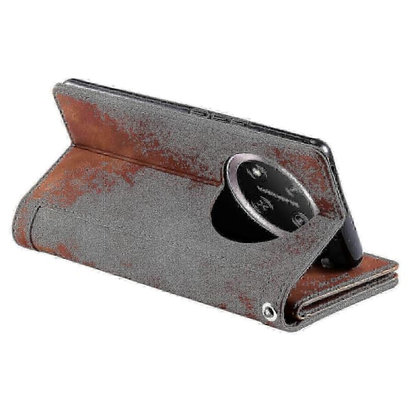 För Honor Magic7 Lite/X9c 5G PU-läder plånboksfodral med dragkedja och 9 kortplatser -NBB Brown