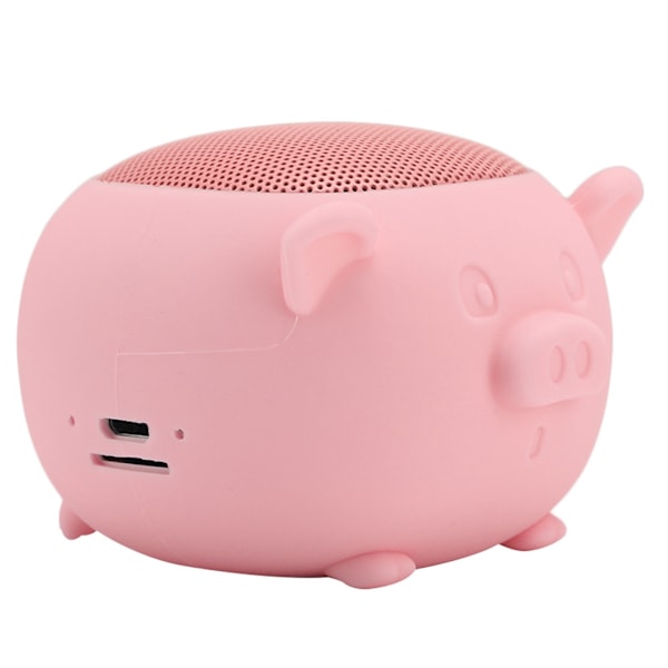 Sød Gris Mini Trådløs Bluetooth 5.0 Højttaler Indbygget Mikrofon til Hjem Rejser/Udflugter (Pink)