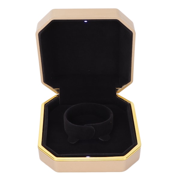 LED Armbånd Opbevaringsboks Bærbar Elegant Smykker Armbånd Display Case Organizer til Bryllupsforslag Guld
