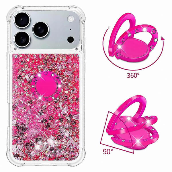 Quicksand TPU-kuori jalustalla 17 Pro Max iskunkestävä kotelo Pink