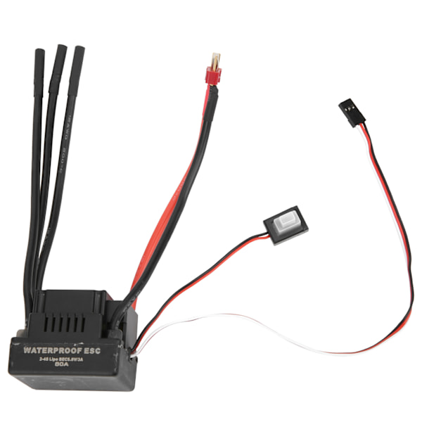 80A Vandtæt Børsteløs ESC Elektrisk Hastighedsregulator Tilbehør til 1/8 RC Bil T-Stik