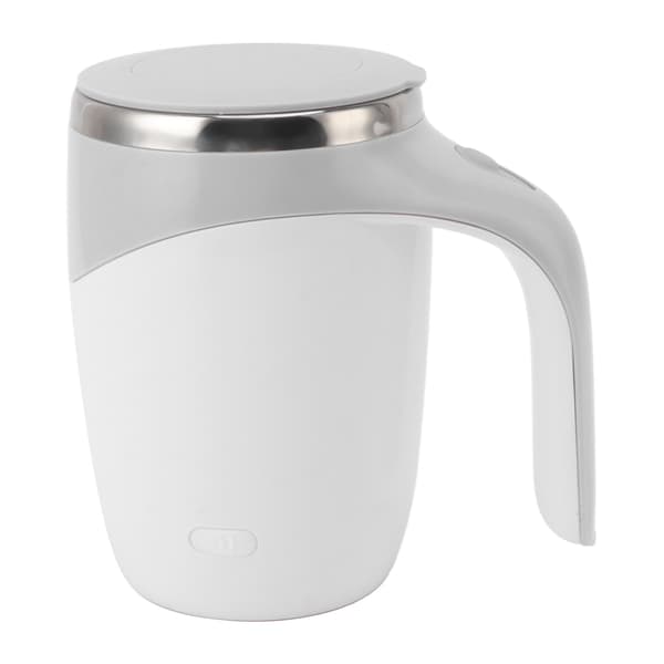 Automatisk Magnetisk Omrörande Kaffemugg Batteridriven Självomrörande Kopp Elektrisk Blandningskopp med Rostfritt Stål Foder Vit