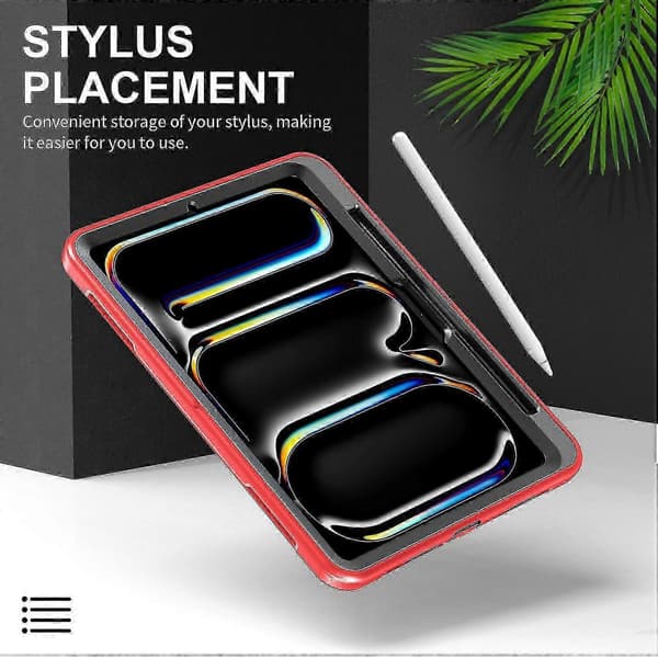 För iPad Pro 13 (2024) Fodral Stödfunktion PC + TPU Robust Skydd Med Axelrem - Blå, zxl Red