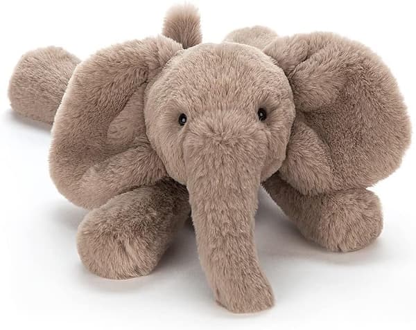 【03】Jellycat Smudge Elephant Plysdyr, Medium 24 cm - Elefant Bamse - Klassisk Børnegave