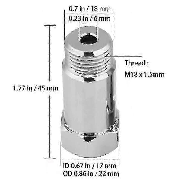st bilkontrollygte eliminator O2 iltsensor adapter M18x1.5