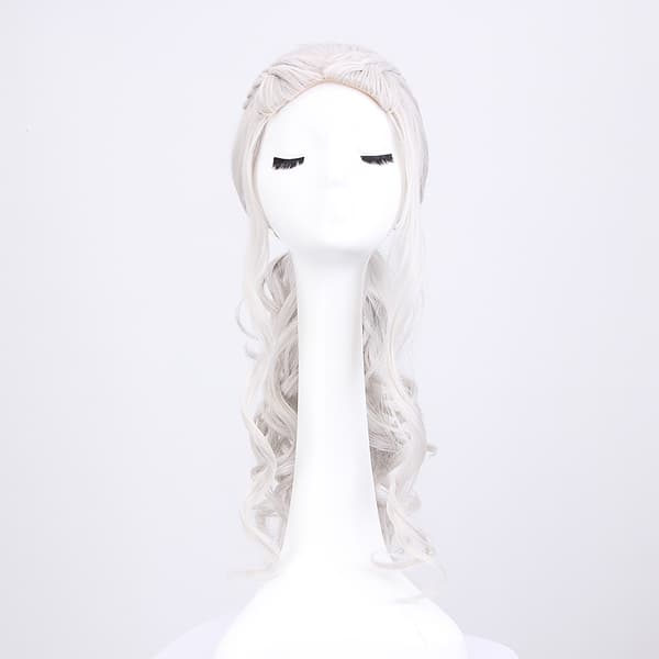 【03】Cosplay-peruukki naisille, Daenerys-peruukki pitkä vaalea kihara Kha