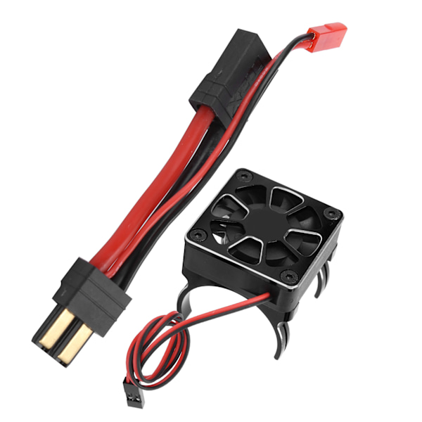 540/550 Motor Køleventilator Radiator med Stikkabel Passer til Traxxas RC Bilmodel Sort