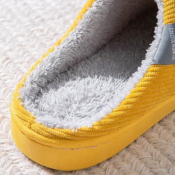 【03】Hjemmesko til kvinder, Komfortable hjemmesko, Varme patchwork-sko, Hjemmesko til kvinder til vinter Gul 36-37 36-37 Yellow