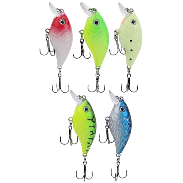 5 st Fisklockar Set Konstgjorda Färgglada Små Tjocka Fiskbeten Kit Fisketillbehör