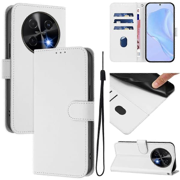 PU-kuori ihotuntumalla Huawei Nova 12i 4G:lle White
