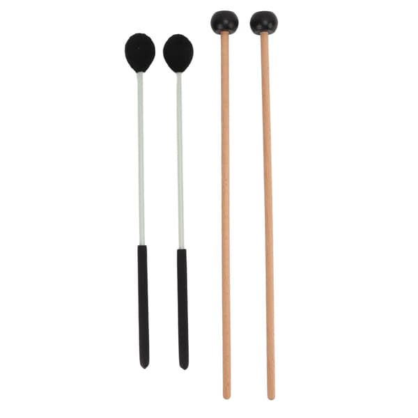 Marimba Klubba Set 1 Par Medium Hårt Garnhuvud + 1 Par Gummiklubbor för Slagverk