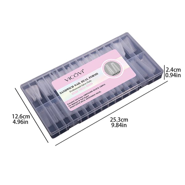 【03】Sandwich Dual Nail Forms 240 pcs 15 sizes quick extensions - dual form A