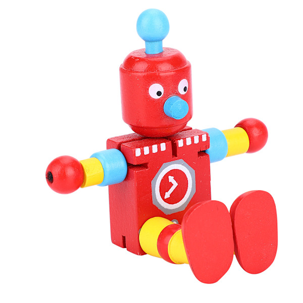 Persoonalliset söpöt puiset robottilelut, oppimis- ja koulutuslelut lapsille (punainen)
