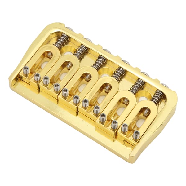 Elektrisk Gitarr Fast Kort Stall Hardtail 6 Strängar Genom Kroppsdesign Icke-Tremolo Gyllene
