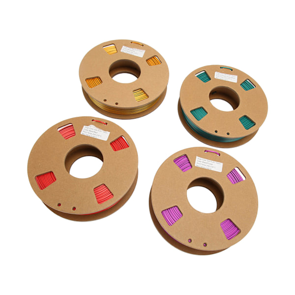 4 st 3D-skrivarfilament Dubbelfärg 1,75 mm 250 g Nettovikt 200 till 220 Celsius PLA-filament för 3D-påfyllning