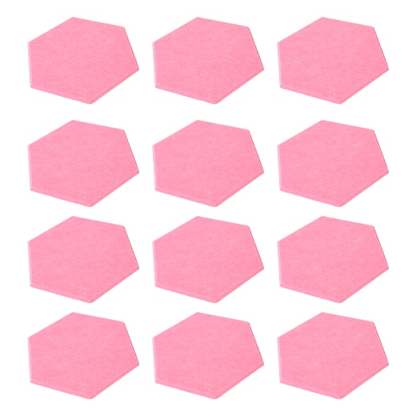 12 st Ljudabsorptionsskiva Hexagon Självhäftande Akustikpaneler Kilformade Väggar Ljudisolerad Inhägnad Rosa