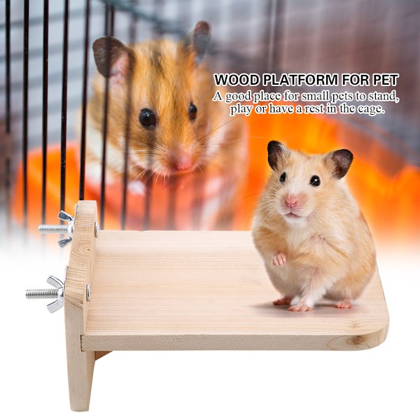 Træplatform med skruer til hamster egernbur små kæledyrslegetøj