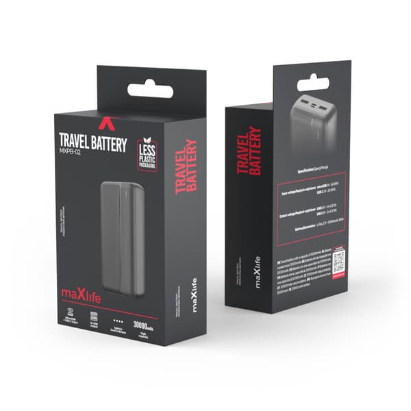 【03】Maxlife powerbank MXPB-02 30000 mAh sort