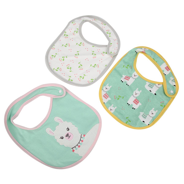 3-pack Bebisbomulls-haklappar med tecknad design, bomull, för spädbarn, Alpaca