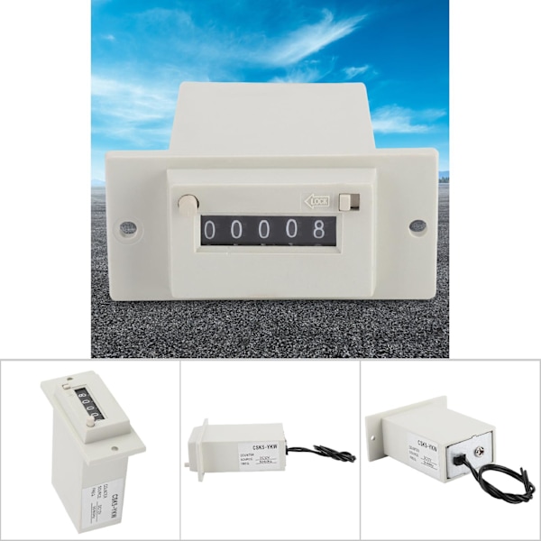 CSK5-YKW 5 Siffror 0-99999 Industriell Totalisator Mekanisk Elektromagnetisk Pulsräknare DC 12V