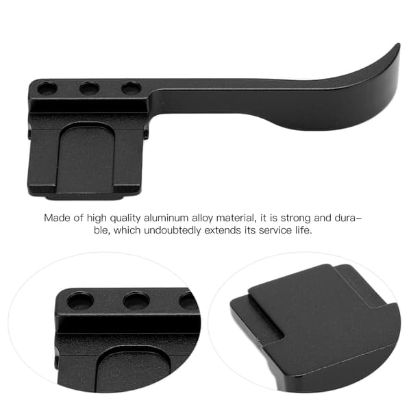 Opgraderet Sort Aluminium Legering Tommelfingergreb med Cold Shoe Mount til Sony A7C Kamera
