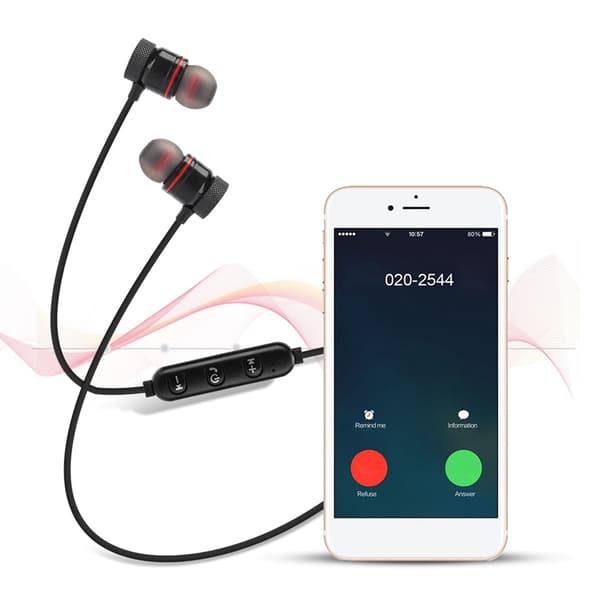 Trådlös Bluetooth Sport Hörlur In-Ear Brusreducerande Hörlurar Headset (Svart)