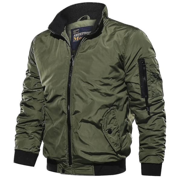 【03】Herr Bomberjacka Motorcykel Pilotjacka Vinter Ytterkläder Army Green Army Green 2XL