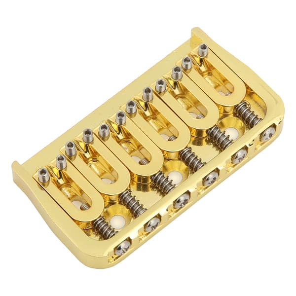 Elektrisk Gitarr Fast Kort Stall Hardtail 6 Strängar Genom Kroppsdesign Icke-Tremolo Gyllene