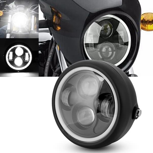 Retro Style Universal Motorcykel Lys LED Forlygte Motorcykel Rund Frontlampe
