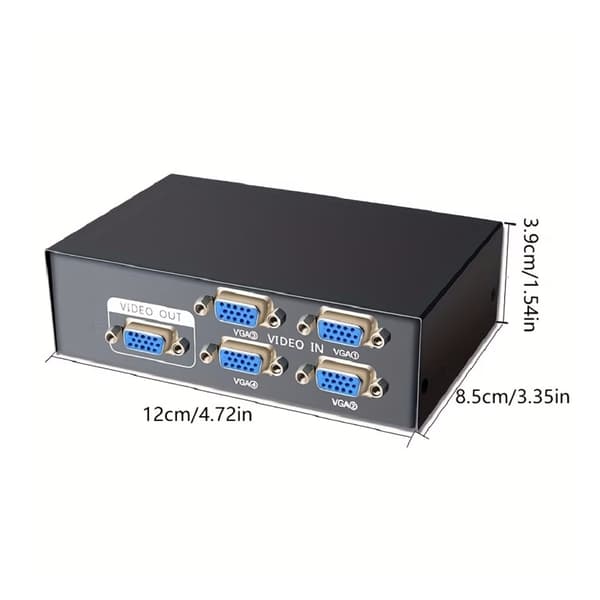 til Video Splitter 4 ind 1 ud 4 stk til 1 skærm VGA Video Splitter Båndbredde Switcher Boks VGA Switch til Skærm PC