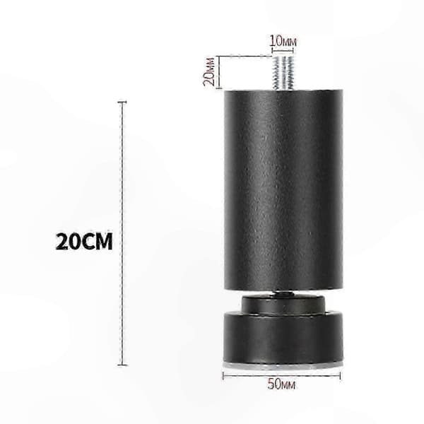 Robust møbelstøtte med justerbare metalben og M10-gevindforbindelse Black 20cm