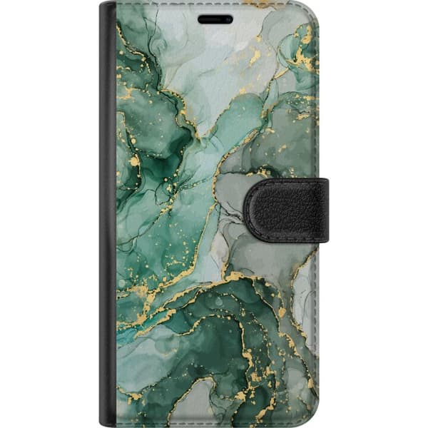 【03】Kompatibelt Plånboksfodral till OnePlus 11 grön marmor guld Lommeboketui