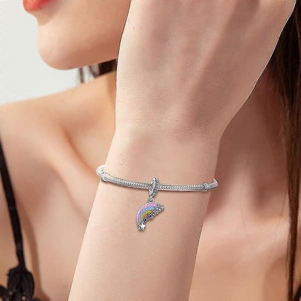armbånd farverige regnbue dingle ch 925 sterlingsølv smykker |ch