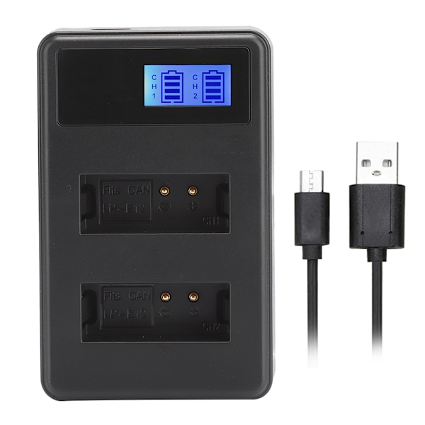 SEIVI LP E12 Portabel Kamerabatteriladdare Laddning LCD Elektrisk Kvantitetsdisplay Dubbelplats för Canon