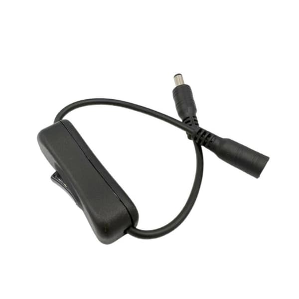 3 stk, 5,5 mm x 2,1 mm inline strømafbryder til LED-lysbånd, DC-kabel med afbryderknap til DC 5V bordlampe, ventilator, kamera
