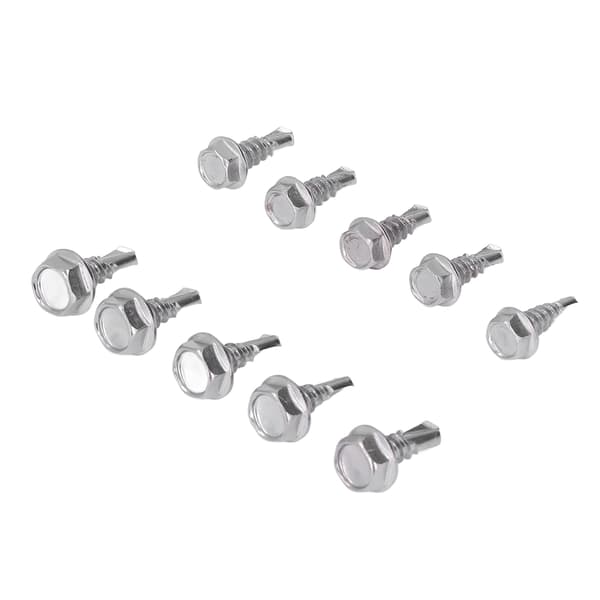 100 stk. selvborende skruer, sortiment, sekskantet hoved, 410 rustfrit stål, 4,2x13 mm, 4,8x13 mm