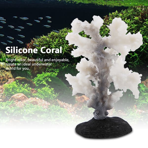 Lysande Korallanemon Akvarium Silikon Simulation Växt Akvarium Landskapsdekoration Grå