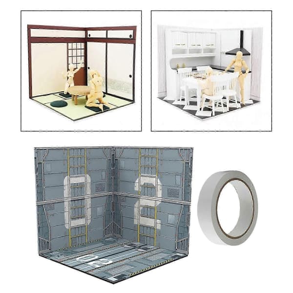 1/12 Skala Display Baggrund til Miniatur Actionfigurer & Trykstøbte Biler - Organiser Din Samling Deck