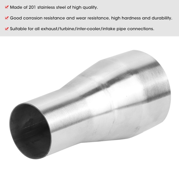 Universal Rostfri Avgasrör Kopplingsrör Adapter Reducer Modifierad Del 51MM / 76MM