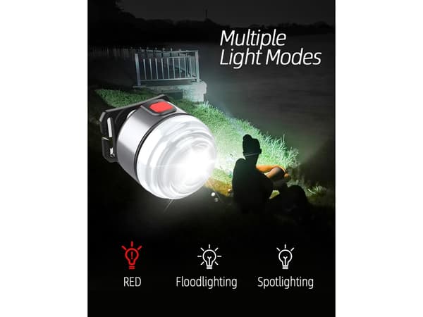 【03】Headlamp Camping Equipment Rechargeable LED Headlamp With Red White Light Multifunctional Headlamp For Outdoor Activities