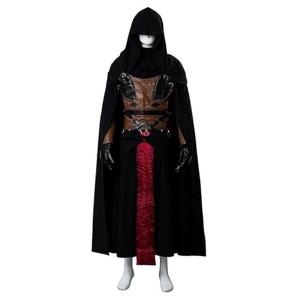 (På lager) Darth Revan Kostume Cosplay Sort Kappe Uniform Fuld Sæt Outfit Skræddersyede Halloween Kostumer M