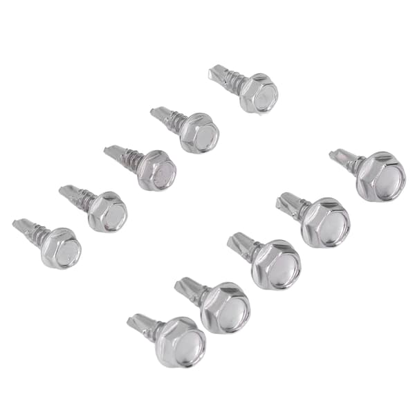 100 stk. selvborende skruer, sortiment, sekskantet hoved, 410 rustfrit stål, 4,2x13 mm, 4,8x13 mm