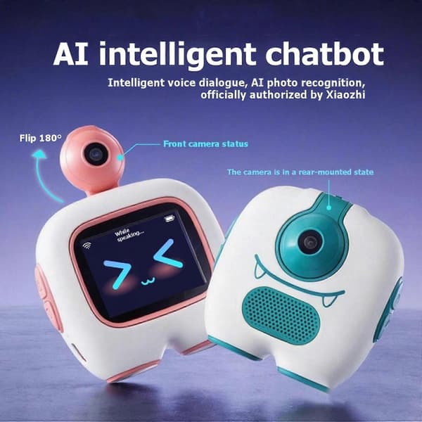 【03】Xiaozhi AI Intelligent Robotlegetøj 4G/WiFi Dual Mode Smart Ur med Billedgenkendelse Interaktiv Stemmeassistent pink