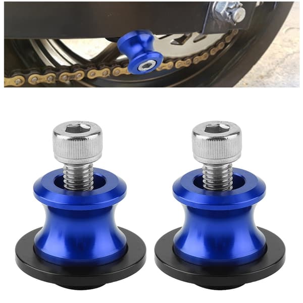 2st 6mm Motorcykel CNC Bakre Stöd Swing Arm Spool Sliders Stöd Swingarm Bobbins (Blå)